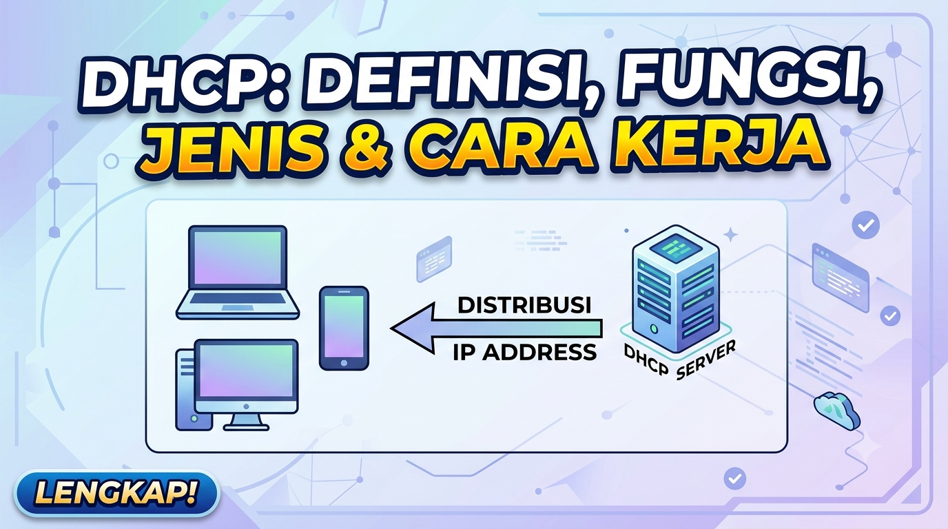 Dynamic Host Configuration Protocol (DHCP): Definisi, Fungsi, Jenis-jenis, Cara Kerja, Kelebihan dan Kekurangannya.