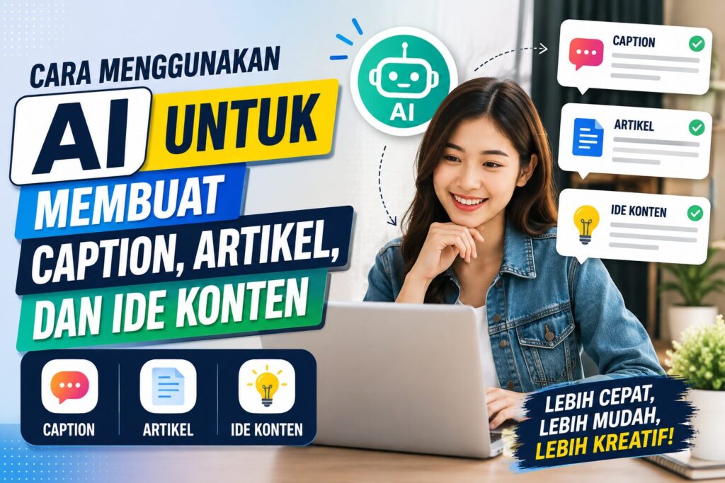 cara menggunakan AI untuk membuat caption,artikel, dan ide konten