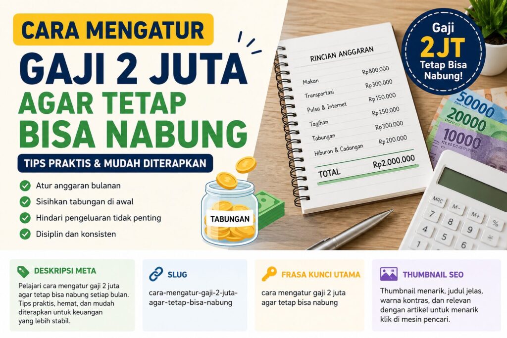 Cara Mengatur Gaji 2 Juta Agar Tetap Bisa Nabung dengan Tips Hemat dan Pengelolaan Keuangan yang Efektif